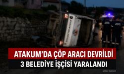 Atakum’da Mini Çöp Aracı Devrildi: 3 İşçi Yaralandı