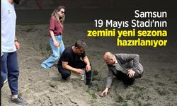Samsun 19 Mayıs Stadı'nın zemini yeni sezona hazırlanıyor