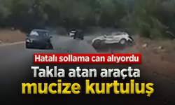 Takla atan araçta mucize kurtuluş
