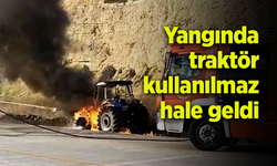 Yangında traktör kullanılmaz hale geldi