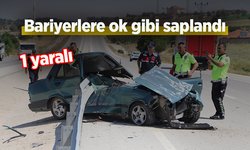 Bariyerlere ok gibi saplandı: 1 yaralı