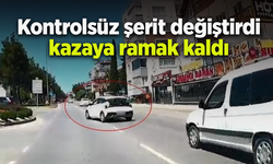 Kontrolsüz şerit değiştirdi kazaya ramak kaldı