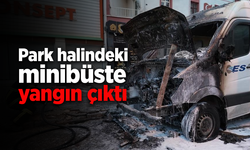 Park halindeki minibüste yangın çıktı
