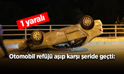Otomobil refüjü aşıp karşı şeride geçti: 1 yaralı