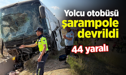 Yolcu otobüsü şarampole devrildi: 44 yaralı