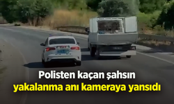 Polisten kaçan şahsın yakalanma anı kameraya yansıdı