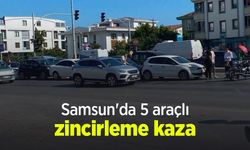 Samsun'da 5 araçlı zincirleme kaza