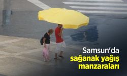 Samsun'da sağanak yağış manzaraları