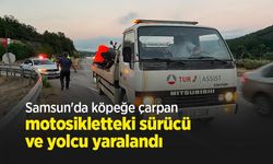 Samsun'da köpeğe çarpan motosikletteki sürücü ve yolcu yaralandı