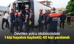 Devrilen yolcu otobüsündeki 1 kişi hayatını kaybetti; 40 kişi yaralandı