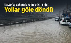 Kavak'ta sağanak yağış etkili oldu: Yollar göle döndü