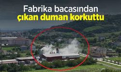Fabrika bacasından çıkan duman korkuttu