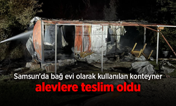 Kavak'ta konteyner ev yangını: İçindeki eşyalar kül oldu