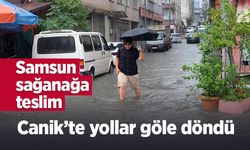 Samsun sağanağa teslim: Canik’te yollar göle döndü