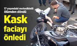 17 yaşındaki motosikletli ölümden döndü: Kask faciayı önledi