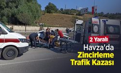 Havza'da Zincirleme Trafik Kazası: 2 Yaralı