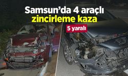 Samsun’da 4 araçlı zincirleme kaza: 5 yaralı