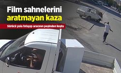 Film sahnelerini aratmayan kaza: Sürücü yola fırlayıp aracının peşinden koştu