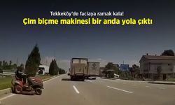 Tekkeköy’de faciaya ramak kala! Çim biçme makinesi bir anda yola çıktı