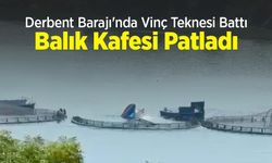 Derbent Barajı'nda Vinç Teknesi Battı: Balık Kafesi Patladı