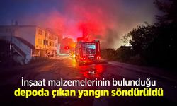 İnşaat malzemelerinin bulunduğu depoda çıkan yangın söndürüldü