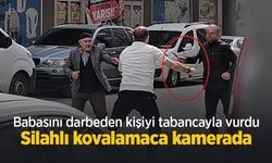 Babasını darbeden kişiyi tabancayla vurdu: Silahlı kovalamaca kamerada
