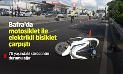 Bafra’da motosiklet ile elektrikli bisiklet çarpıştı: 76 yaşındaki sürücünün durumu ağır