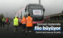 Samsun raylarında filo büyüyor: Üçüncü yeni tramvay da geldi