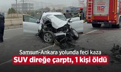 Samsun-Ankara yolunda feci kaza: SUV direğe çarptı, 1 kişi öldü