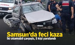 Samsun’da sabah saatlerinde feci kaza: İki otomobil çarpıştı, 5 kişi yaralandı