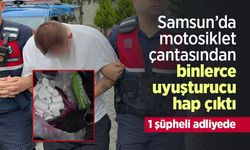 Samsun’da motosiklet çantasından binlerce uyuşturucu hap çıktı: 1 şüpheli adliyede