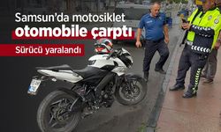 Samsun’da motosiklet otomobile çarptı: Sürücü yaralandı