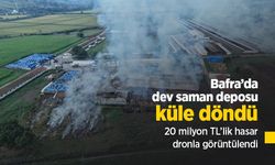 Bafra’da dev saman deposu küle döndü: 20 milyon TL’lik hasar dronla görüntülendi