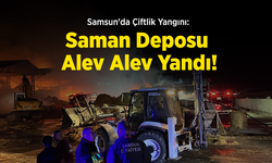 Samsun'da Çiftlik Yangını: Saman Deposu Alev Alev Yandı!