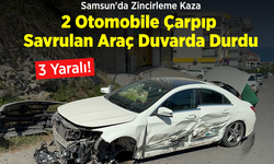 Samsun'da Zincirleme Kaza: 2 Otomobile Çarpıp Savrulan Araç Duvara Tosladı, 3 Yaralı!