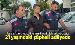 Samsun’da yunus polislerinin dikkati silahı ortaya çıkardı: 21 yaşındaki şüpheli adliyede