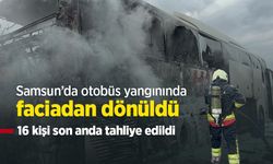 Samsun’da otobüs yangınında faciadan dönüldü: 16 kişi son anda tahliye edildi