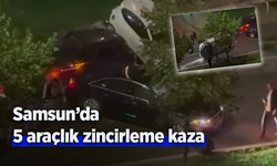 Samsun'da 5 araçlık zincirleme kaza