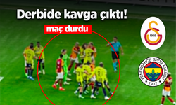 Derbide kavga çıktı! Maç durdu