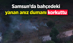 Samsun’da bahçede yanan anız dumanı korkuttu
