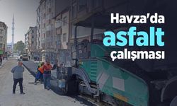 Havza'da asfalt çalışması