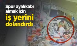Spor ayakkabı almak için iş yerini dolandırdı