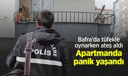 Bafra’da tüfekle oynarken ateş aldı: Apartmanda panik yaşandı
