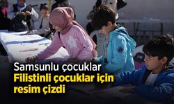 Samsunlu çocuklar Filistinli çocuklar için resim çizdi
