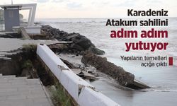 Karadeniz Atakum sahilini adım adım yutuyor: Yapıların temelleri açığa çıktı