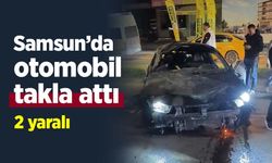 Samsun’da otomobil takla attı: 2 yaralı