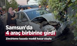Samsun'da 4 araç birbirine girdi: Zincirleme kazada maddi hasar oluştu