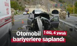 Otomobil bariyerlere saplandı: 1 ölü, 4 yaralı
