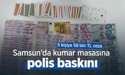 Samsun’da kumar masasına polis baskını: 5 kişiye 58 bin TL ceza