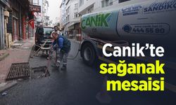 Canik’te sağanak mesaisi
